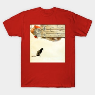 Christmas Nisse and Cat - John Bauer T-Shirt